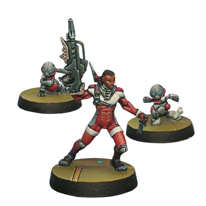 Infinity - Moran Maasai Hunter (Combi Rifle, CrazyKoalas) Nomads (Custom Painted) (Assembled)