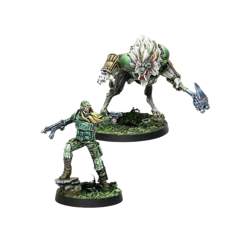 Infinity - Streloks, Kazak Reconnaissance Unit (K-9) Ariadna (Unpainted) (Assembled)