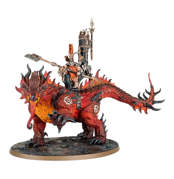 Bael-Grimnir on Flamespitter (Unpainted) (Assembled) From Warhammer 40k Age of Sigmar