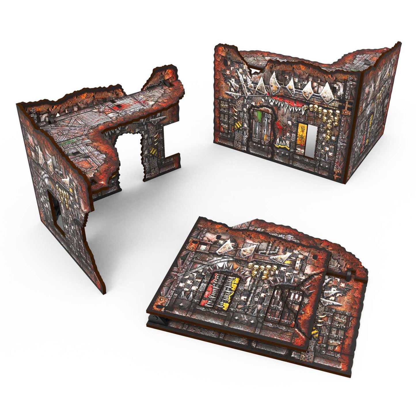 Green Stuff World Matched Play Pre-Painted Foldable Small L-shaped Ruin - Orks