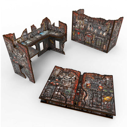 Green Stuff World Matched Play Pre-Painted Foldable U-shaped Ruin - Orks - Wargaming