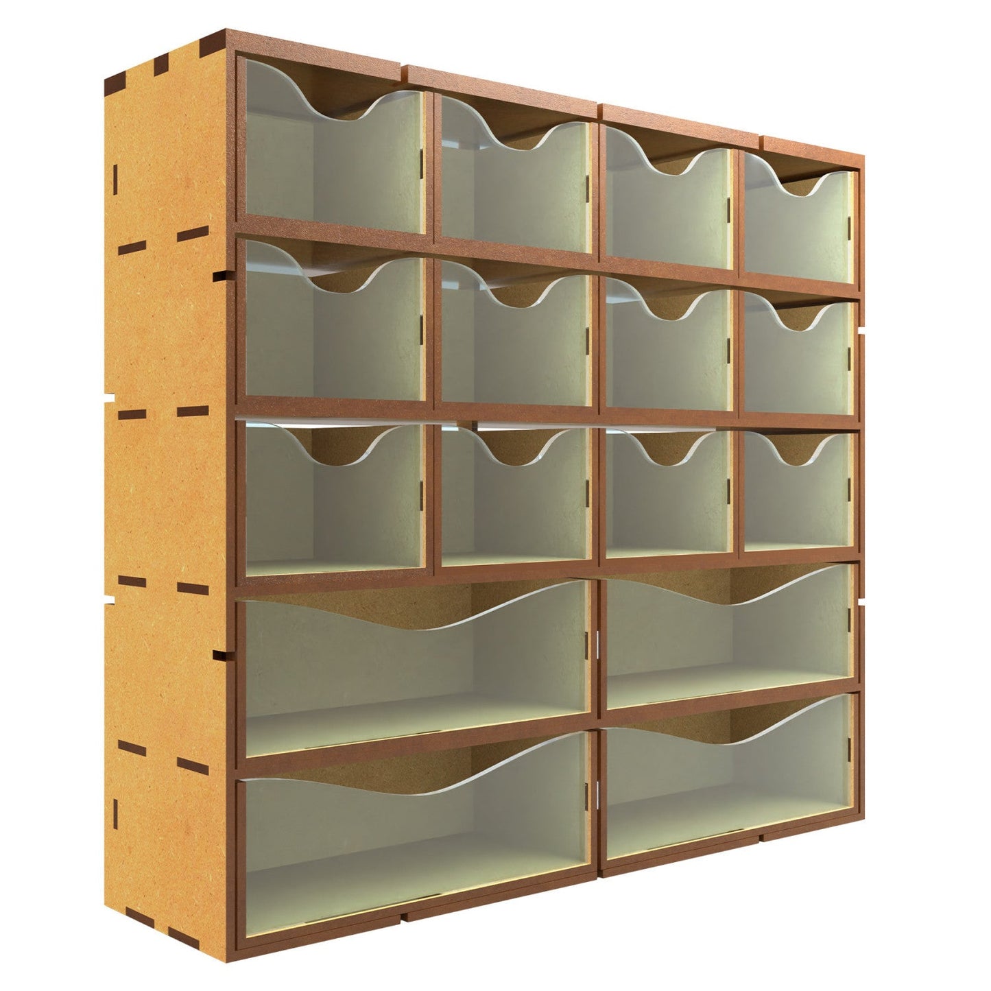 Green Stuff World MDF Vertical rack with 16 Drawers