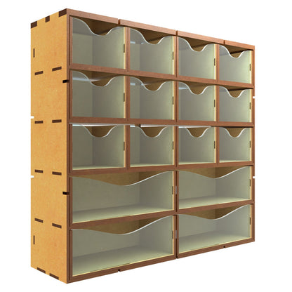 Green Stuff World MDF Vertical rack with 16 Drawers