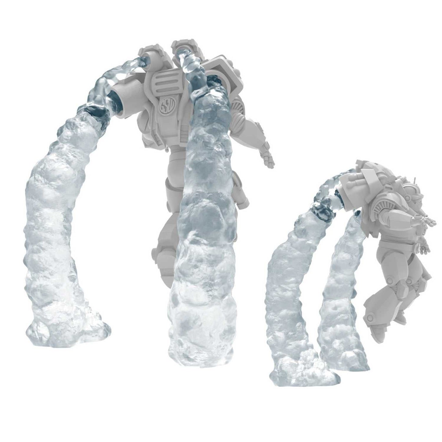 Green Stuff World Modular Clear Dual Smoke Trails for Jump Packs - Wargaming