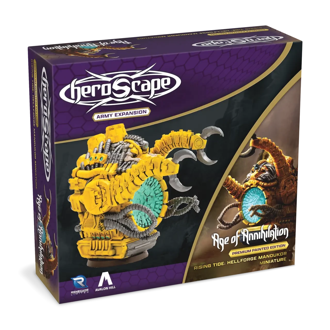 Hellforge Mandukor Prepainted New in Box Miniature and Army Card from Heroscape Age of Annihlation Rising Tide on Wargame Trader