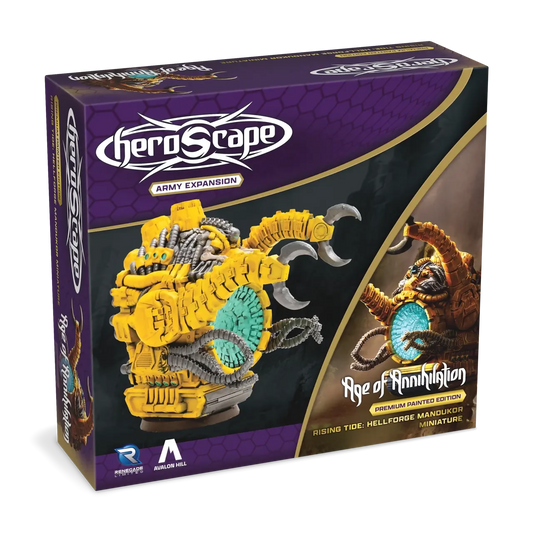 Hellforge Mandukor Prepainted New in Box Miniature and Army Card from Heroscape Age of Annihlation Rising Tide on Wargame Trader