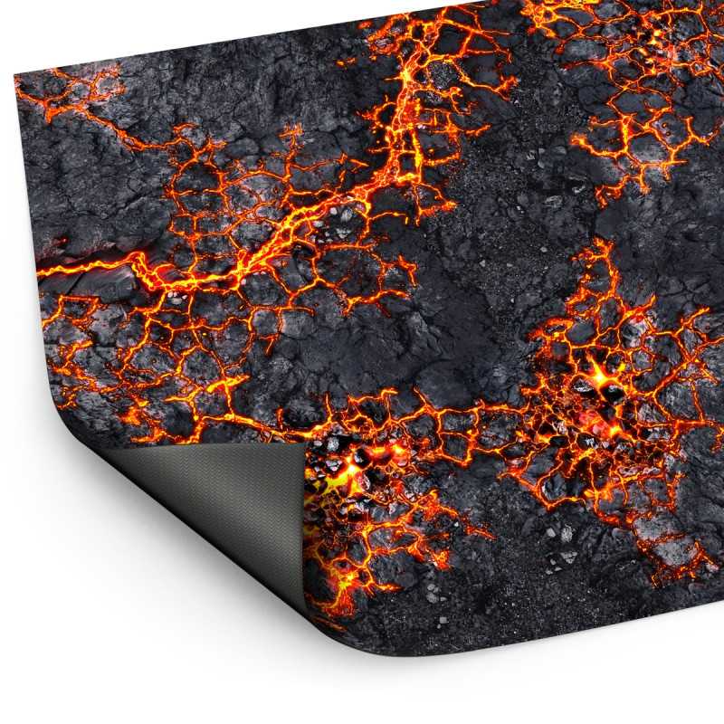 Green Stuff World Wargame Mat, Flamecoil Path, Neoprene Battle Surface, Anti-Slip Backing, 48x70 Inch, with Carrying Bag - 6342