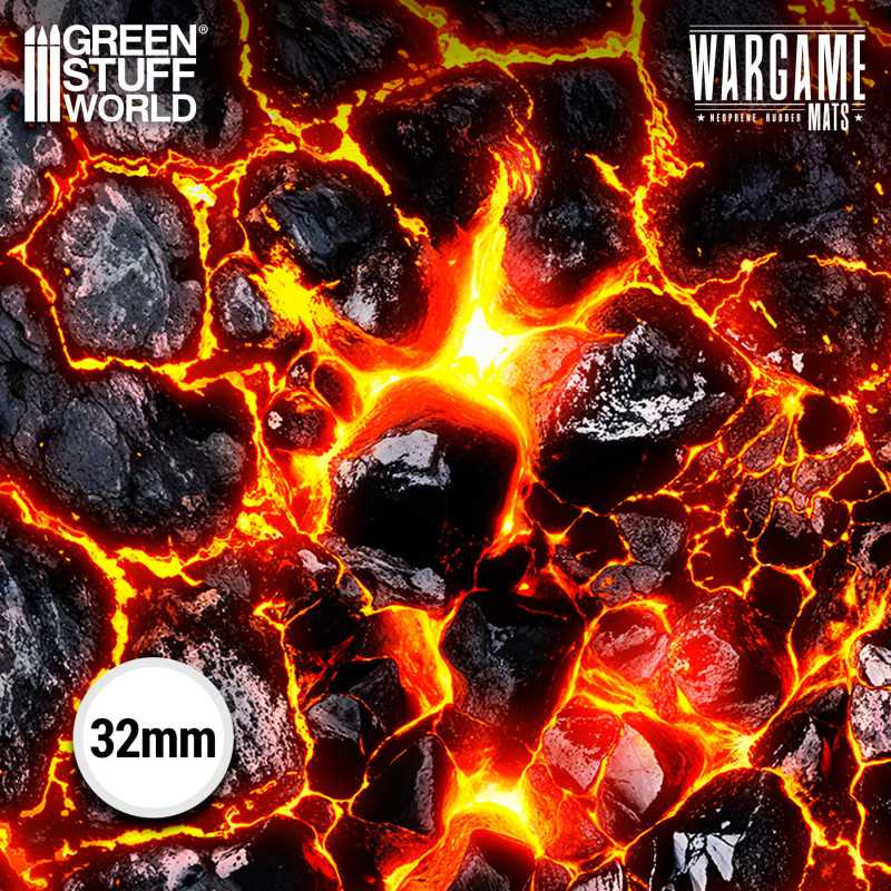 Green Stuff World Wargame Mat, Flamecoil Path, Neoprene Battle Surface, Anti-Slip Backing, 48x70 Inch, with Carrying Bag - 6342