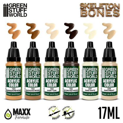 Green Stuff World for Models and Miniatures Paint Set – Skeleton Bones 11744