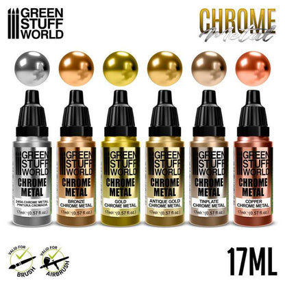 Green Stuff World for Models & Miniatures Chrome Paint Set 10133