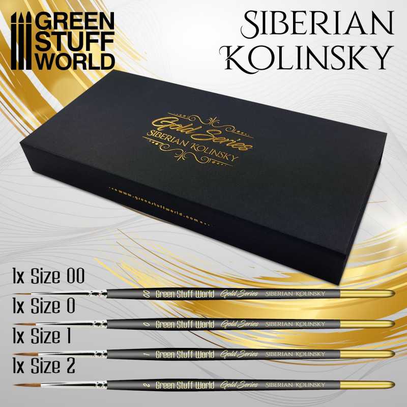 Green Stuff World for Models and Miniatures Premium Brush Set - Gold Series 10414 - Cobbco