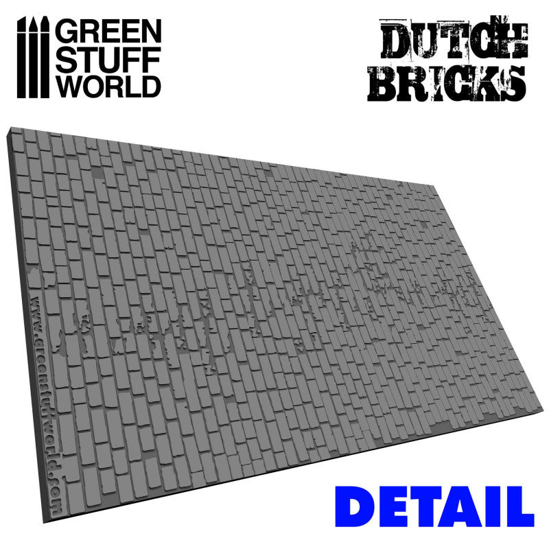 Green Stuff World Rolling Pin Dutch Bricks Pattern for modeling and Dioramas 1336 - Cobbco