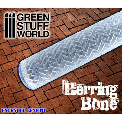 Green Stuff World Rolling Pin Herringbone Pattern for modeling and Dioramas 15mm 1675