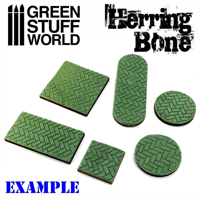 Green Stuff World Rolling Pin Herringbone Pattern for modeling and Dioramas 15mm 1675