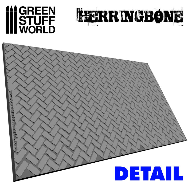 Green Stuff World Rolling Pin Herringbone Pattern for modeling and Dioramas 15mm 1675