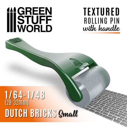 Green Stuff World - Rolling pin with Handle - Dutch Bricks Small 10489 - Cobbco