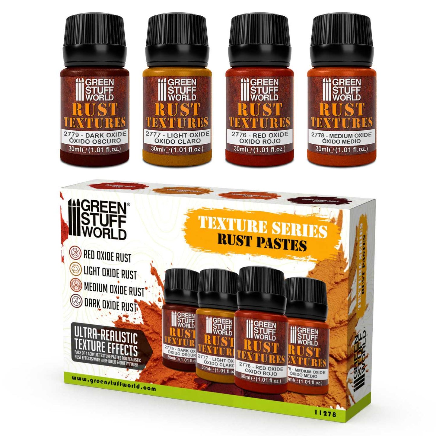 Green Stuff World Rust Texture Set 30ml for Modeling and Dioramas