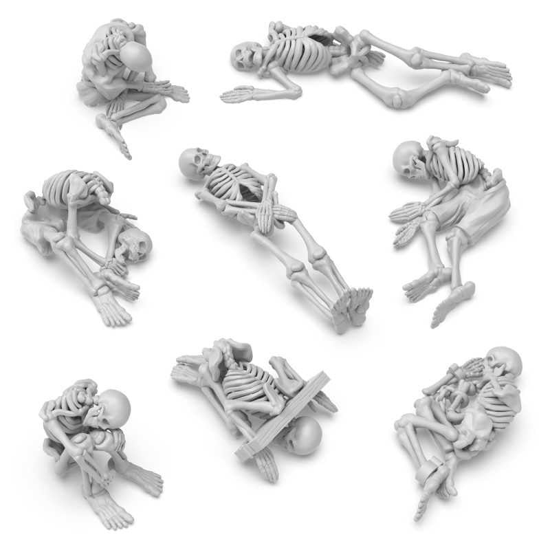 Green Stuff World Skeleton Miniatures 1:48 Scale Resin Unpainted 3D Printed Figures for Wargaming