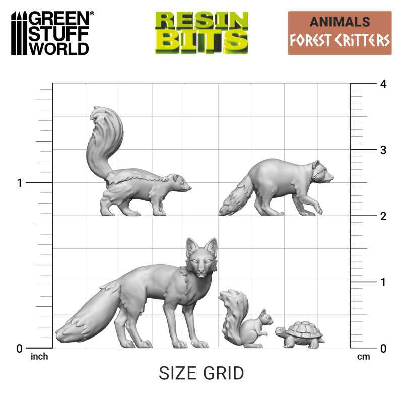 Green Stuff World Forest Animals Miniatures Resin Unpainted 28mm 32mm Woodland Creatures Wargaming