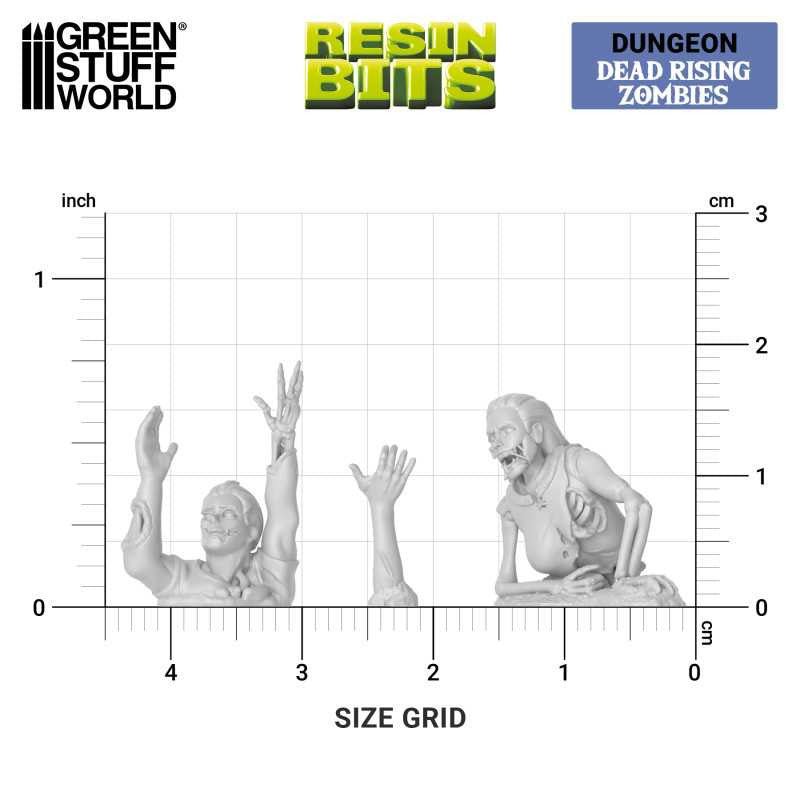 Green Stuff World Dead Rising Zombies Miniatures 1:48 Scale Resin Unpainted 3D Printed Figures - Cobbco