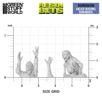 Green Stuff World Dead Rising Zombies Miniatures 1:48 Scale Resin Unpainted 3D Printed Figures - Cobbco