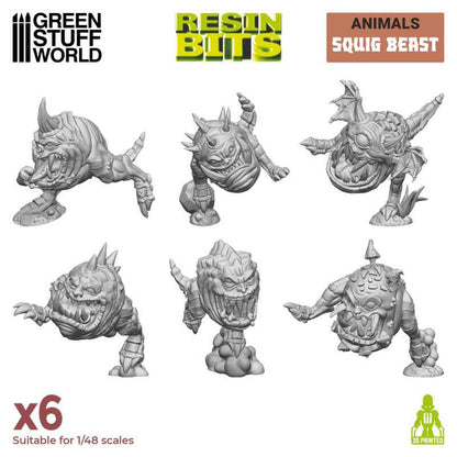 Green Stuff World Squig Herd Set (6) for Wargaming - Resin - 40k - Miniatures