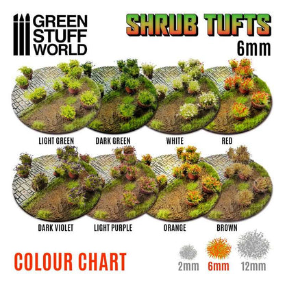 Green Stuff World for Models & Miniatures: Shrub Tufts - 6mm Brown 10746 - Cobbco