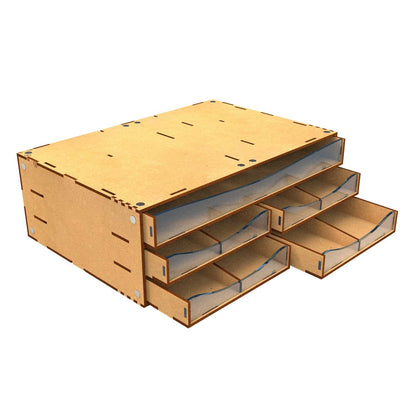 Green Stuff World Stackable Hobby Drawer Rack with 5 horizontal drawers and dividers