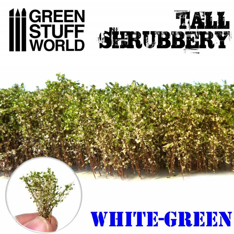 Green Stuff World for Models & Miniatures: Tall Shrubbery White Green 9927 - Cobbco