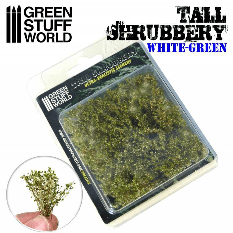 Green Stuff World for Models & Miniatures: Tall Shrubbery White Green 9927 - Cobbco