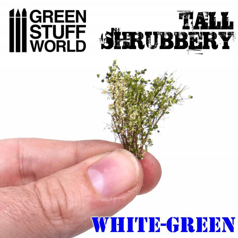 Green Stuff World for Models & Miniatures: Tall Shrubbery White Green 9927 - Cobbco