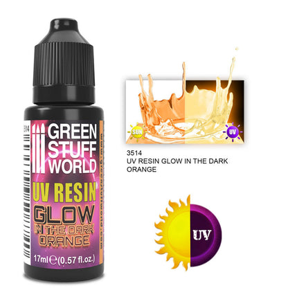 Green Stuff World for Models and Miniatures UV Resin - Glow in The Dark Orange 3514