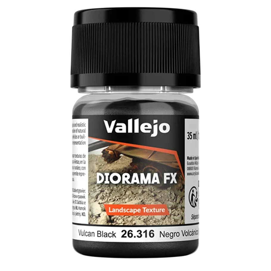 Vallejo Diorama FX: Vulcan Black 0.1-0.6 mm (35ml) (26.316)