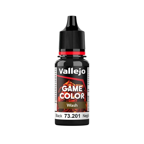Vallejo Game Color Wash: Black (73.201) - New Formula