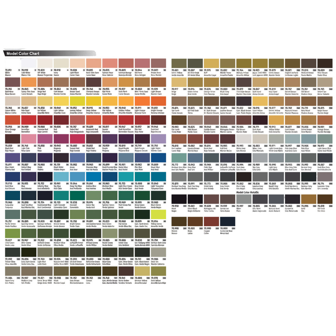 Vallejo Model Color - EZ-Buy Bundle (all 204 Model Color paints in new formula) (New in Box)