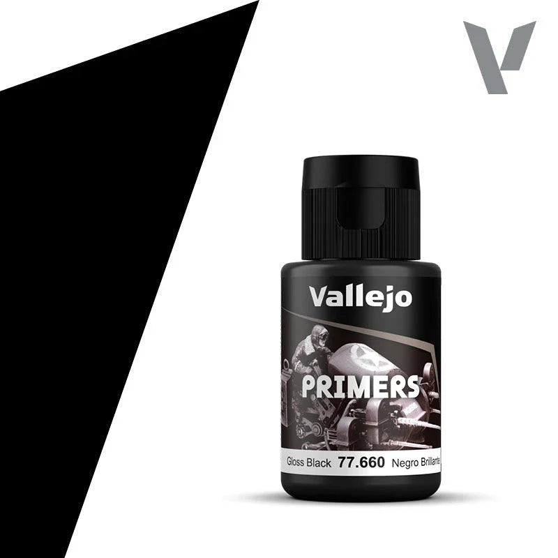 Vallejo Primers: Gloss Black 32ml (77.660) (New in Box)