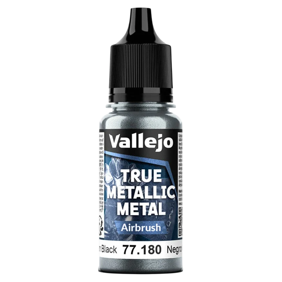 Vallejo True Metallic Metal: AIRBRUSH - Obsidian Black (77.180) (New in Box)