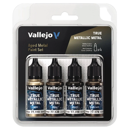 Vallejo True Metallic Metal: Aged Metal Color Set (4) (77.258) (New in Box)