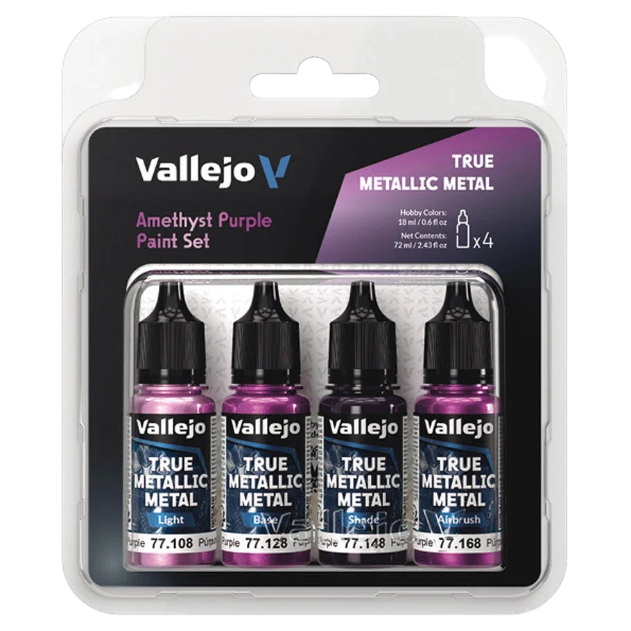 Vallejo True Metallic Metal: Amethyst Purple Color Set (4) (77.255)