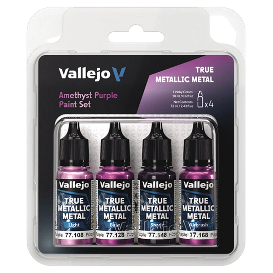Vallejo True Metallic Metal: Amethyst Purple Color Set (4) (77.255)