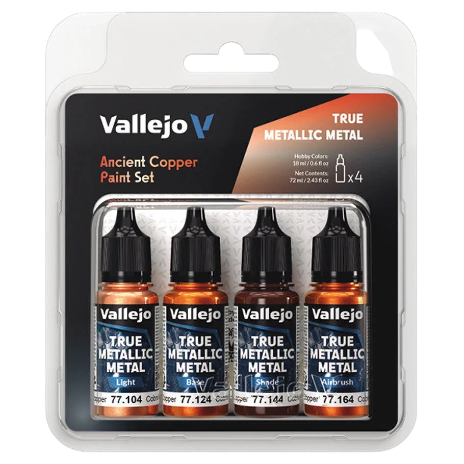 Vallejo True Metallic Metal: Ancient Copper Color Set (4) (77.253)