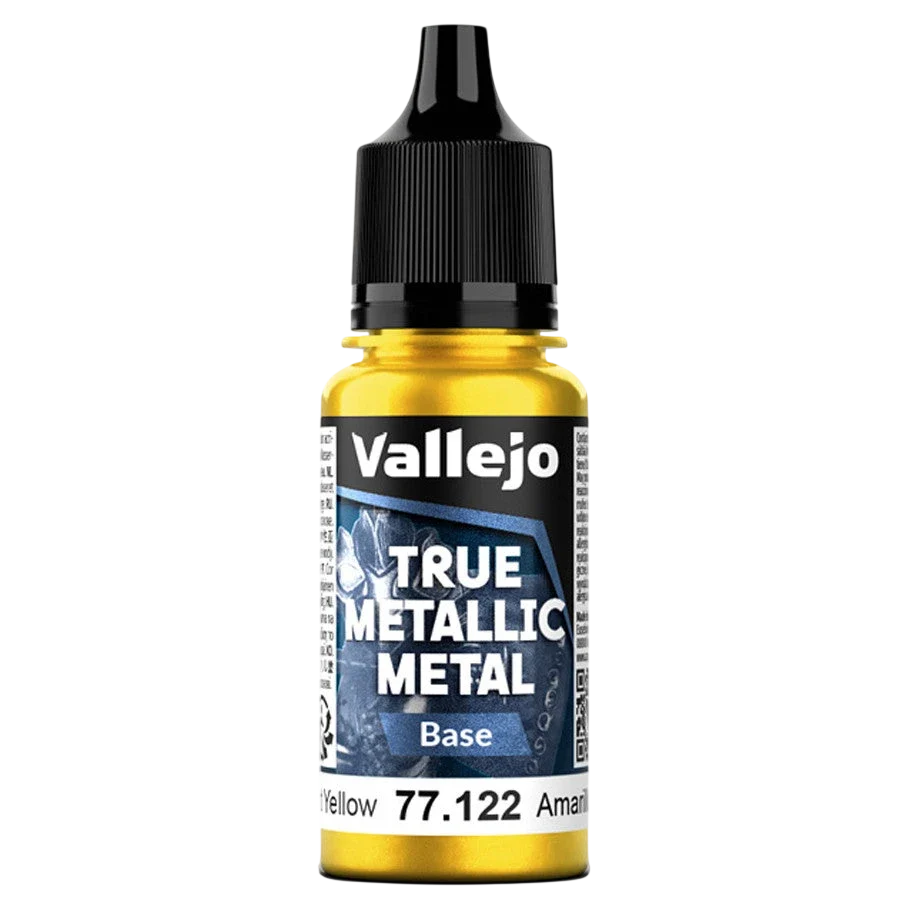 Vallejo True Metallic Metal: BASE - Radiant Yellow (77.122) (New in Box)