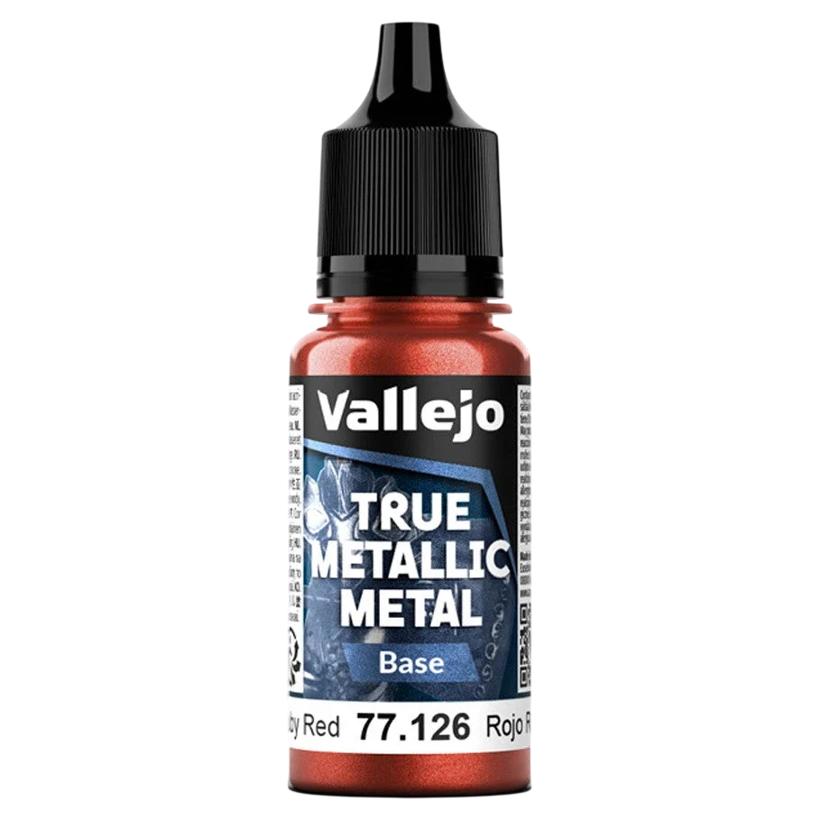 Vallejo True Metallic Metal: BASE - Ruby Red (77.126)