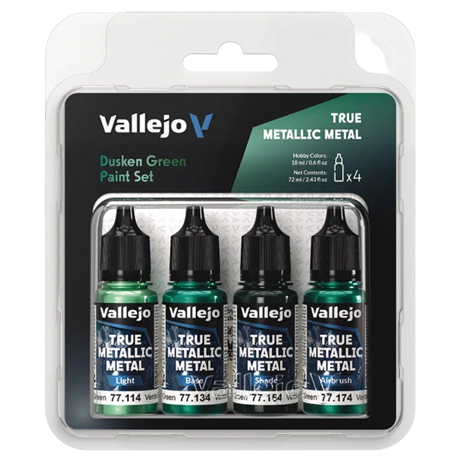 Vallejo True Metallic Metal: Dusken Green Color Set (4) (77.257)