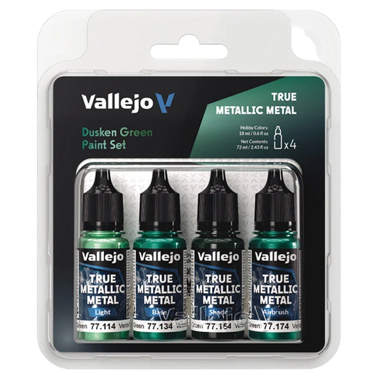 Vallejo True Metallic Metal: Dusken Green Color Set (4) (77.257)
