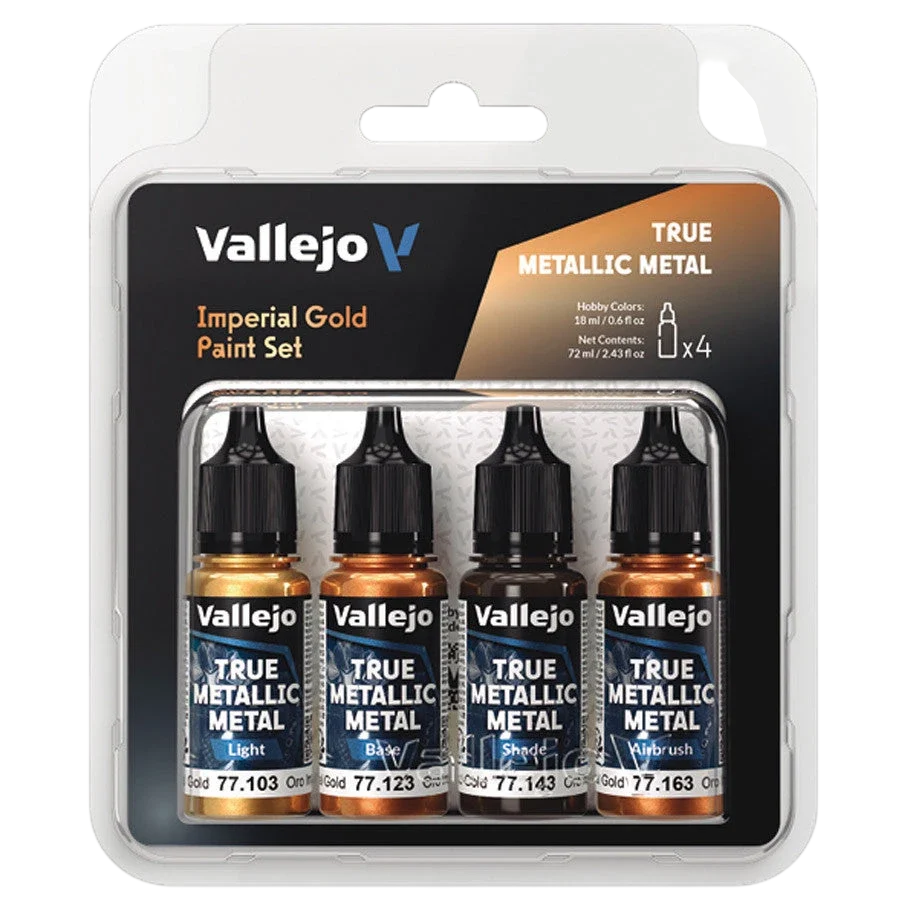 Vallejo True Metallic Metal: Imperial Gold Color Set (4) (77.252) (New in Box)