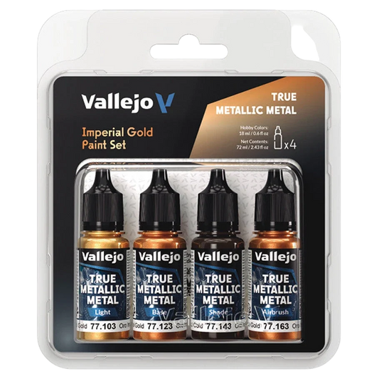 Vallejo True Metallic Metal: Imperial Gold Color Set (4) (77.252) (New in Box)