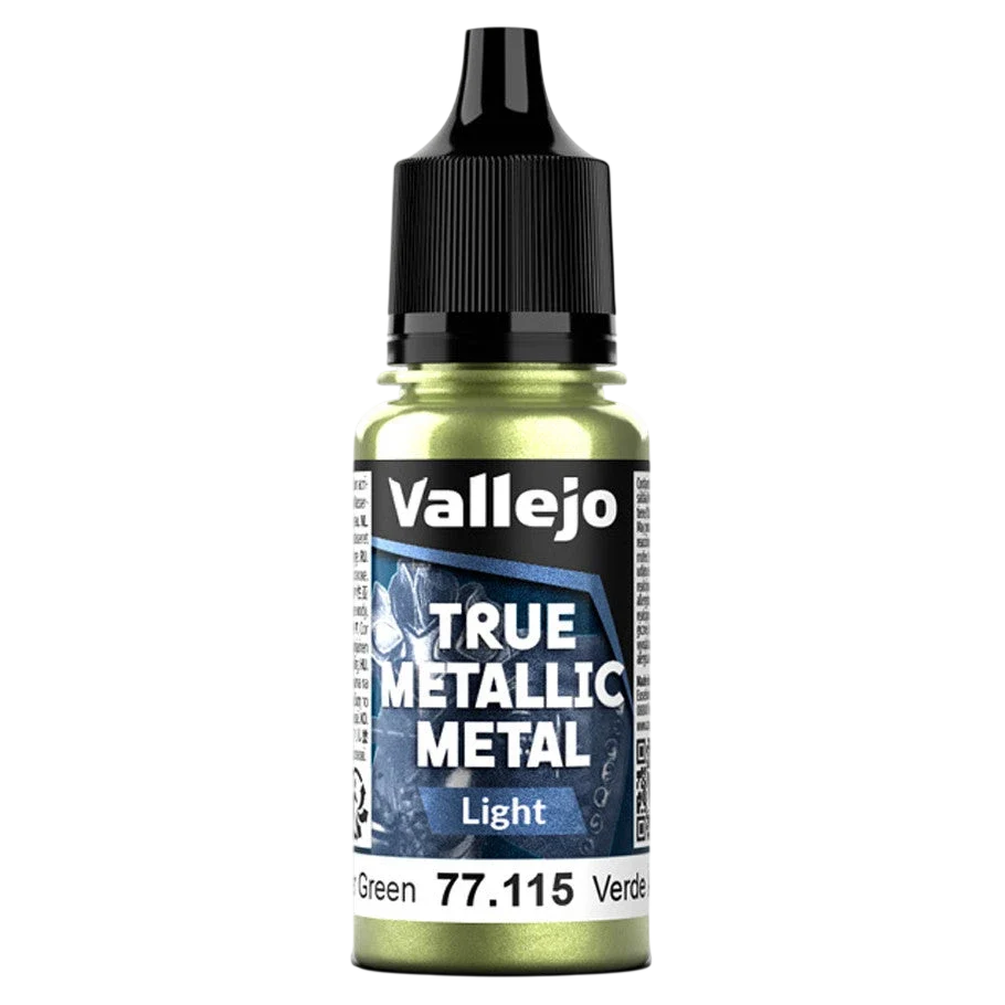 Vallejo True Metallic Metal: LIGHT - Amber Green (77.115) (New in Box)