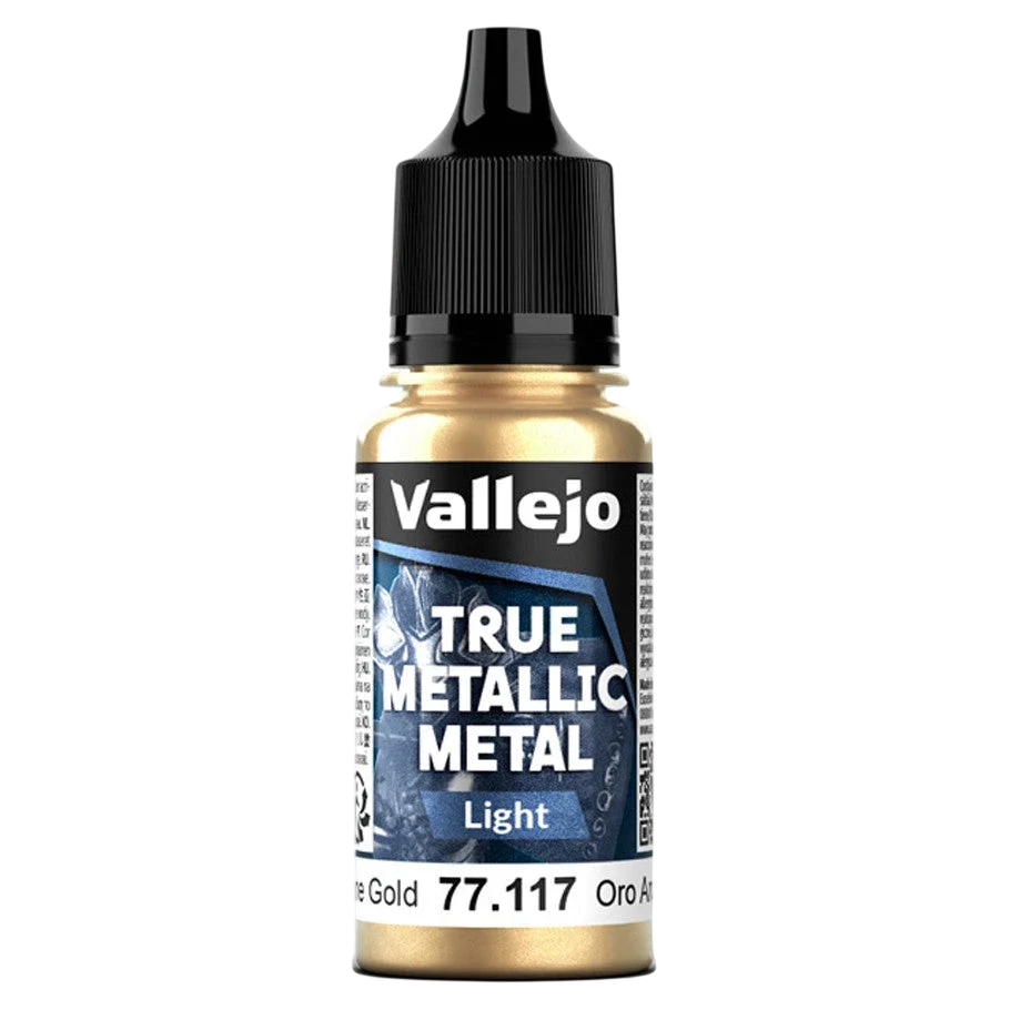 Vallejo True Metallic Metal: LIGHT - Arcane Gold (77.117) (New in Box)