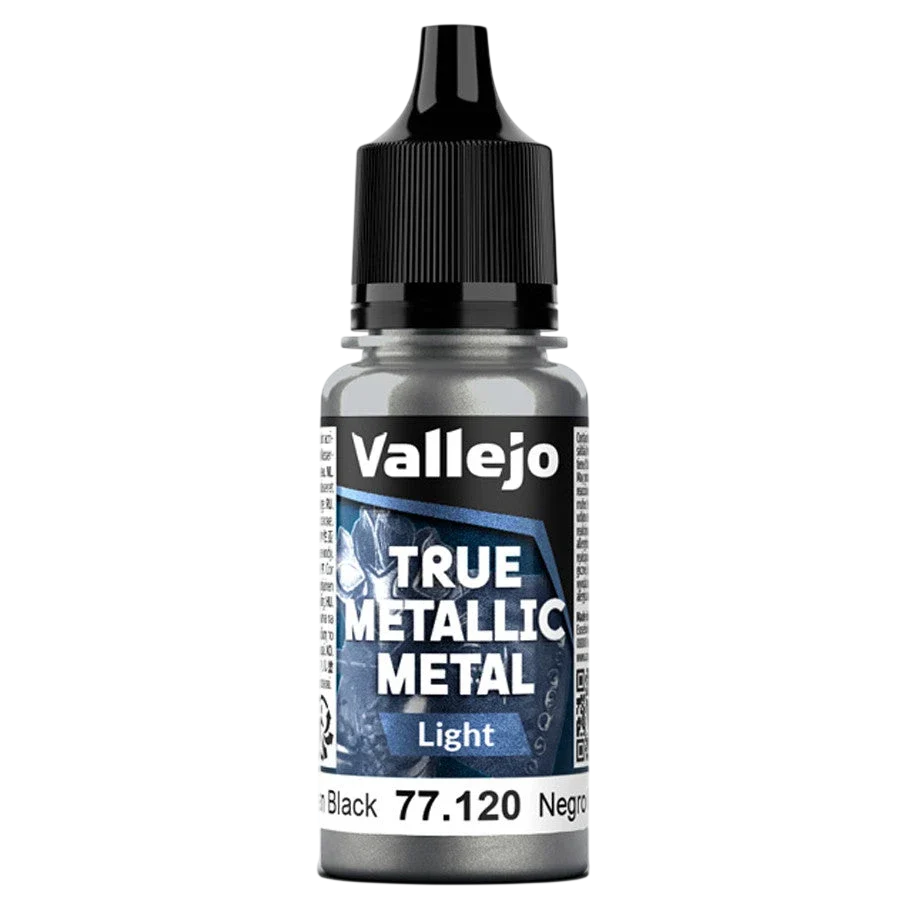 Vallejo True Metallic Metal: LIGHT - Obsidian Black (77.120)